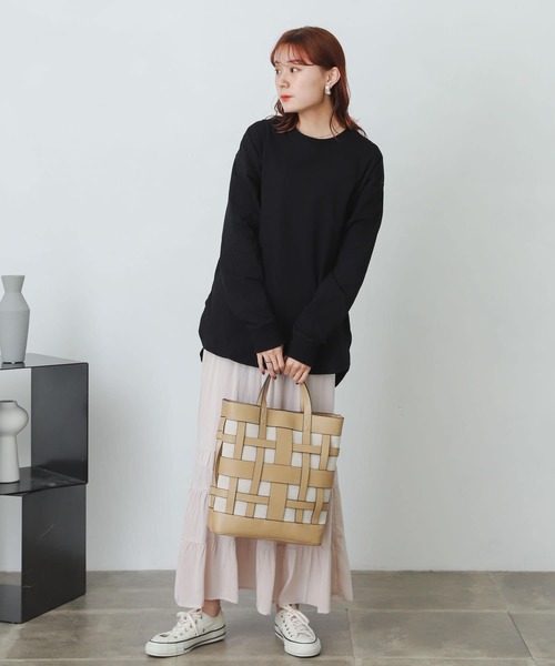 SENSE OF PLACE by URBAN RESEARCH(センスオブプレイスバイアーバンリサーチ)の「オーガニックコットンチュニックトップ(Tシャツ/カットソー・レディース・ブラック/ライトベージュ/オレンジ/オフホワイト・ONE)」の17枚目の写真