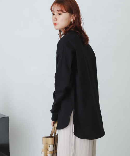 SENSE OF PLACE by URBAN RESEARCH(センスオブプレイスバイアーバンリサーチ)の「オーガニックコットンチュニックトップ(Tシャツ/カットソー・レディース・ブラック/ライトベージュ/オレンジ/オフホワイト・ONE)」の12枚目の写真