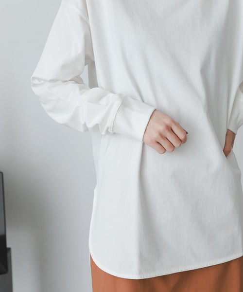 SENSE OF PLACE by URBAN RESEARCH(センスオブプレイスバイアーバンリサーチ)の「オーガニックコットンチュニックトップ(Tシャツ/カットソー・レディース・ブラック/ライトベージュ/オレンジ/オフホワイト・ONE)」の10枚目の写真