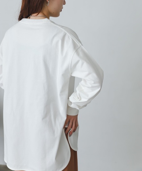 SENSE OF PLACE by URBAN RESEARCH(センスオブプレイスバイアーバンリサーチ)の「オーガニックコットンチュニックトップ(Tシャツ/カットソー・レディース・ブラック/ライトベージュ/オレンジ/オフホワイト・ONE)」の15枚目の写真