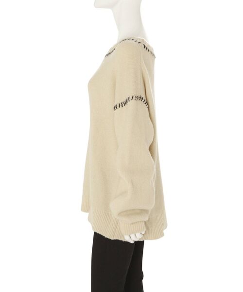 EMODA（エモダ）の「ステッチルーズニット（ニット/セーター・レディース・ホワイト/ブラック/ブルー・FREE）」の20枚目の写真