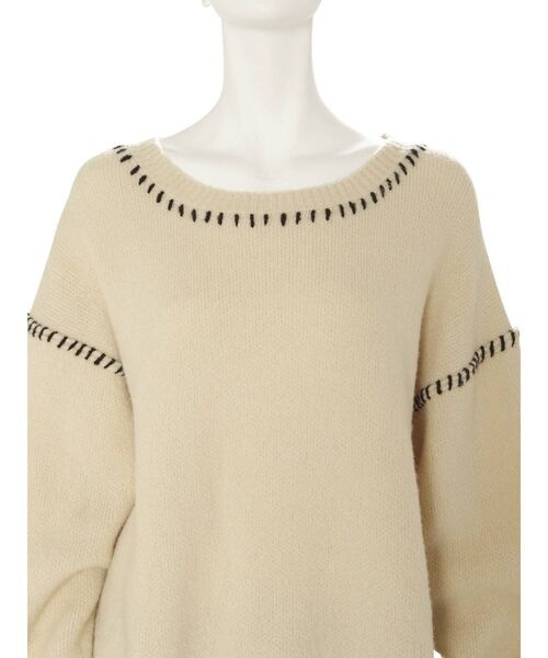 EMODA（エモダ）の「ステッチルーズニット（ニット/セーター・レディース・ホワイト/ブラック/ブルー・FREE）」の12枚目の写真