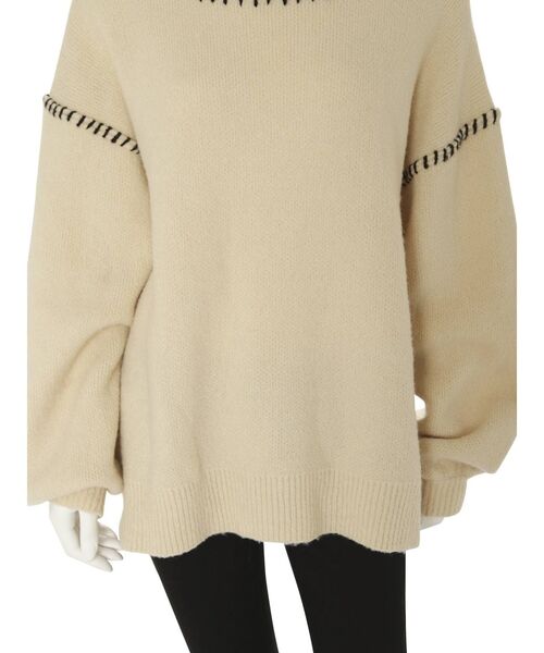 EMODA（エモダ）の「ステッチルーズニット（ニット/セーター・レディース・ホワイト/ブラック/ブルー・FREE）」の18枚目の写真