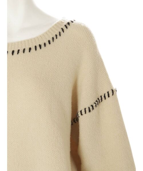 EMODA（エモダ）の「ステッチルーズニット（ニット/セーター・レディース・ホワイト/ブラック/ブルー・FREE）」の14枚目の写真