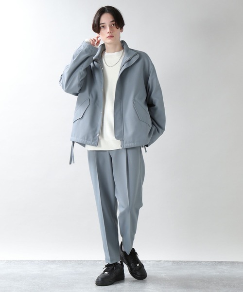PEツイル/スタンドブルゾン<セットアップ着用可能>/260523