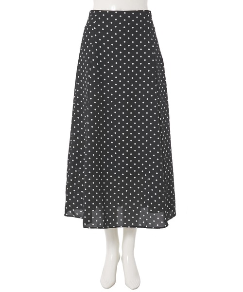 fifth（フィフス）の「ドット柄フレアロングスカート（スカート・レディース・ホワイト/ブラック・M）」の4枚目の写真