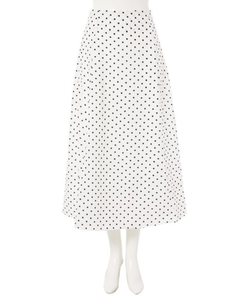 fifth（フィフス）の「ドット柄フレアロングスカート（スカート・レディース・ホワイト/ブラック・M）」の5枚目の写真