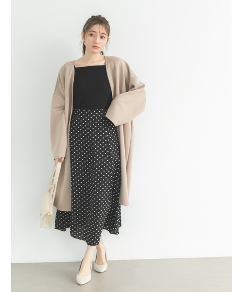 fifth（フィフス）の「ドット柄フレアロングスカート（スカート・レディース・ホワイト/ブラック・M）」の14枚目の写真