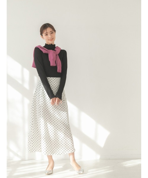 fifth（フィフス）の「ドット柄フレアロングスカート（スカート・レディース・ホワイト/ブラック・M）」の20枚目の写真