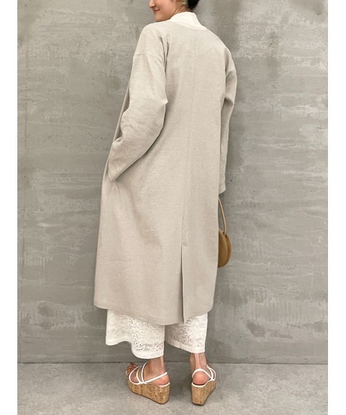 BEARDSLEY（ビアズリー）の「オーガニックコットン 日本製レース レースサロペット（サロペット/オーバーオール・レディース・アイボリー/ネイビー・FREE）」の17枚目の写真