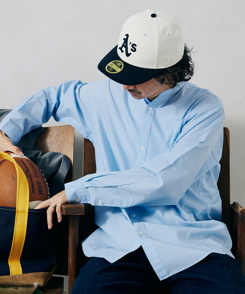 JOURNAL STANDARD relume(ジャーナルスタンダード レリューム)の「END ON END COTTON バンドカラーシャツ(シャツ/ブラウス・メンズ・ブラック/ベージュ/サックスブルー/グリーン・MEDIUM/LARGE)」の12枚目の写真