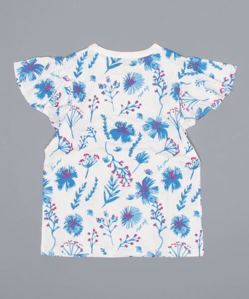 Wonder apartment(ワンダーアパートメント)の「天竺ボタニカルフリルTシャツ(Tシャツ/カットソー・キッズ・ホワイト・140cm/150cm/160cm)」の2枚目の写真