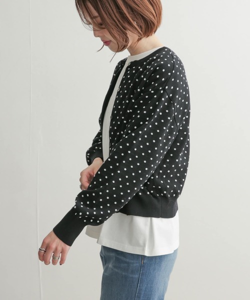 mizuiroind（ミズイロインド）の「mizuiro ind　dots crew neck wide cardigan（カーディガン/ボレロ・レディース・ブラック系その他・ONE）」の5枚目の写真