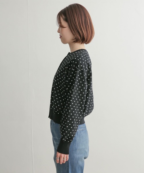 mizuiroind（ミズイロインド）の「mizuiro ind　dots crew neck wide cardigan（カーディガン/ボレロ・レディース・ブラック系その他・ONE）」の9枚目の写真