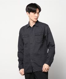 5oz ブラックオーバーダイ ツイルデニムシャツ