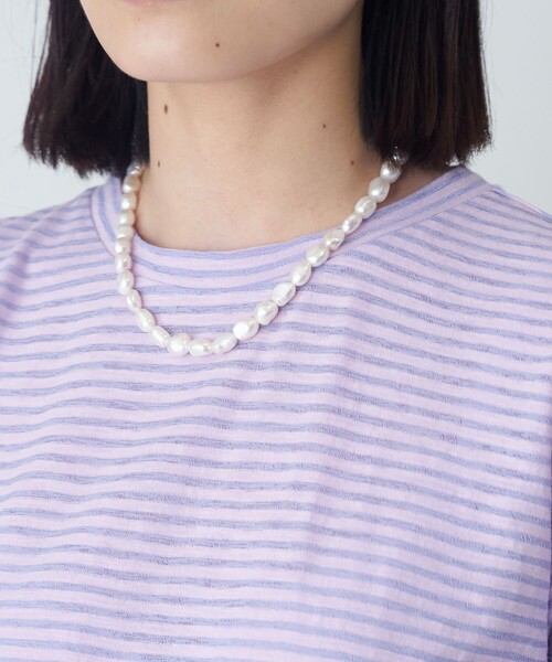 PUBLUX（パブリュクス）の「【PUBLUX/パブリュクス】 シアーボーダーロングスリーブTシャツ（Tシャツ/カットソー・レディース・ブラウン/サックスブルー/ピンク/ラベンダー・ﾌﾘ-）」の22枚目の写真