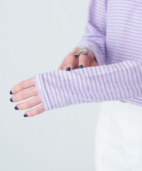 PUBLUX（パブリュクス）の「【PUBLUX/パブリュクス】 シアーボーダーロングスリーブTシャツ（Tシャツ/カットソー・レディース・ブラウン/サックスブルー/ピンク/ラベンダー・ﾌﾘ-）」の8枚目の写真