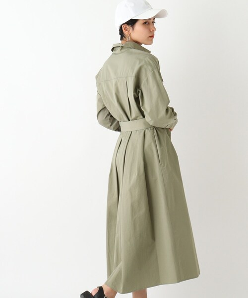 OPAQUE.CLIP（オペークドットクリップ）の「◆コットンナイロンツイル ワークシャツワンピース（ワンピース・レディース・カーキ/ブラック/ライトグレー・42/38/40）」の14枚目の写真