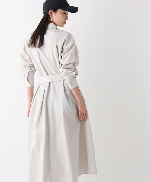 OPAQUE.CLIP（オペークドットクリップ）の「◆コットンナイロンツイル ワークシャツワンピース（ワンピース・レディース・カーキ/ブラック/ライトグレー・42/38/40）」の18枚目の写真