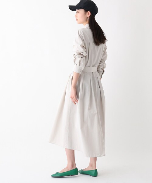 OPAQUE.CLIP（オペークドットクリップ）の「◆コットンナイロンツイル ワークシャツワンピース（ワンピース・レディース・カーキ/ブラック/ライトグレー・42/38/40）」の20枚目の写真