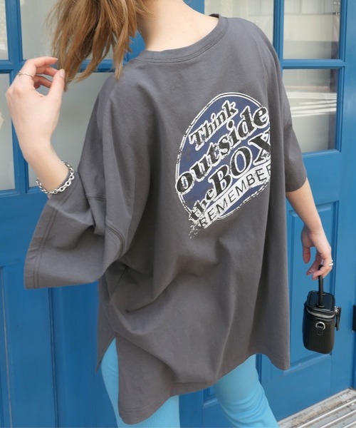 CORNERS(コーナーズ)の「サークルロゴプリントTシャツ(Tシャツ/カットソー・レディース・オフホワイト/スミクロ/オートミール・FREE)」の3枚目の写真