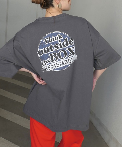 CORNERS(コーナーズ)の「サークルロゴプリントTシャツ(Tシャツ/カットソー・レディース・オフホワイト/スミクロ/オートミール・FREE)」の6枚目の写真
