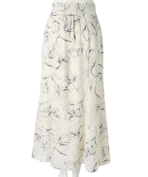 INGNI（イング）の「線画花マーメイド／スカート（スカート・レディース・ホワイト×グレー/ブラック/ホワイト×グリーン・FREE）」の6枚目の写真