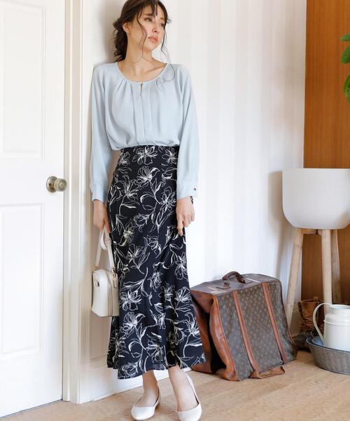 INGNI（イング）の「線画花マーメイド／スカート（スカート・レディース・ホワイト×グレー/ブラック/ホワイト×グリーン・FREE）」の14枚目の写真