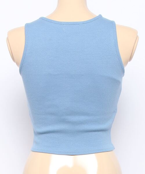SPINNS（スピンズ）の「【一枚で着れるカップ付き】リブアメスリタンク（タンクトップ・レディース・ホワイト/ブラック/サックスブルー/グリーン/オートミール/ブラウン/ネイビー/オレンジ/レッド/ピンク/アイボリー/ピンク系その他/グリーン系その他/ブルー・ONESIZE/XS/M/S）」の16枚目の写真