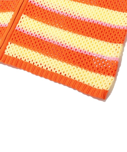 atmos pink（アトモスピンク）の「atmos pink メッシュニットZIPパーカー（パーカー・レディース・オレンジ/グリーン/アイボリー・FREE）」の15枚目の写真