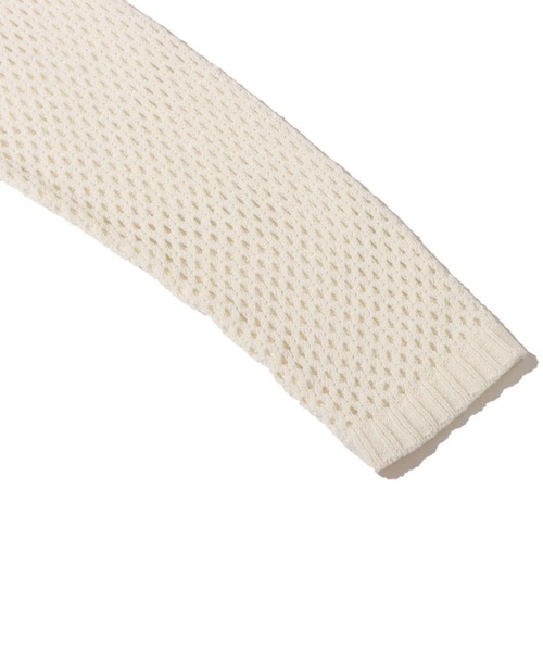 atmos pink（アトモスピンク）の「atmos pink メッシュニットZIPパーカー（パーカー・レディース・オレンジ/グリーン/アイボリー・FREE）」の4枚目の写真