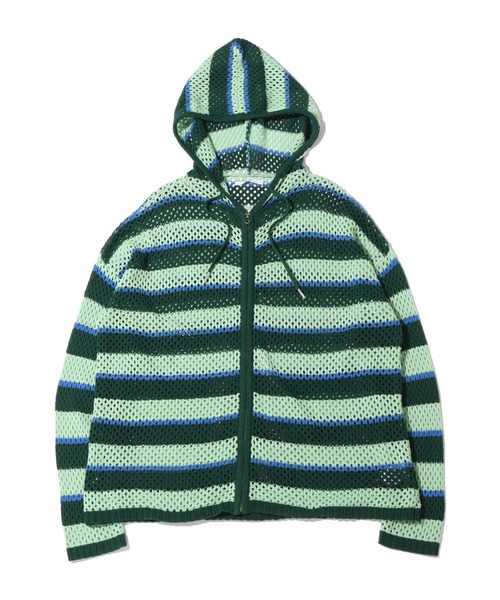 atmos pink（アトモスピンク）の「atmos pink メッシュニットZIPパーカー（パーカー・レディース・オレンジ/グリーン/アイボリー・FREE）」の7枚目の写真