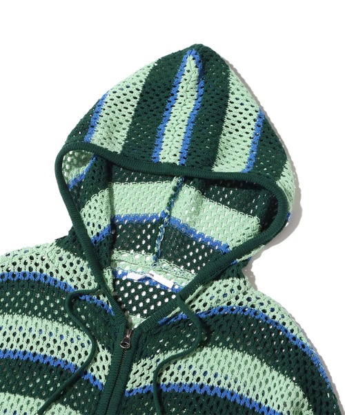 atmos pink（アトモスピンク）の「atmos pink メッシュニットZIPパーカー（パーカー・レディース・オレンジ/グリーン/アイボリー・FREE）」の9枚目の写真