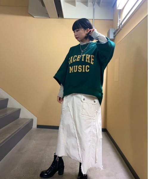 F/CE. （エフシーイー）の「F/CE.( エフシーイー) COLLEGE SWEAT SHIRT /  カレッジ スウェットシャツ（スウェット・レディース・グリーン/ホワイト・SMALL）」の6枚目の写真