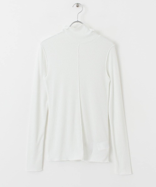 SENSE OF PLACE by URBAN RESEARCH（センスオブプレイスバイアーバンリサーチ）の「メローリブハイネックトップ（Tシャツ/カットソー・レディース・イエロー/ブラック/オフホワイト/ミント・ONE）」の9枚目の写真