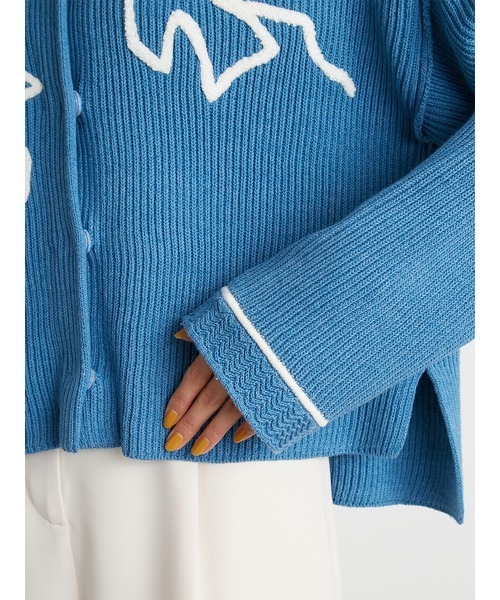 LILY BROWN（リリーブラウン）の「刺繍ニットカーディガン