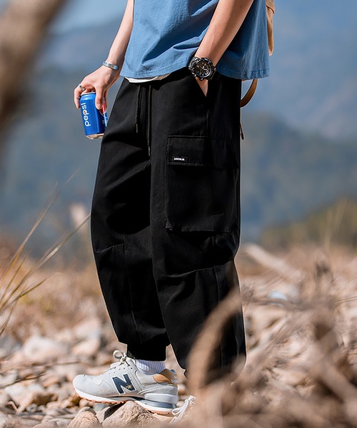 HOOK-アメカジサイドビッグポケット裾絞りカーゴパンツ