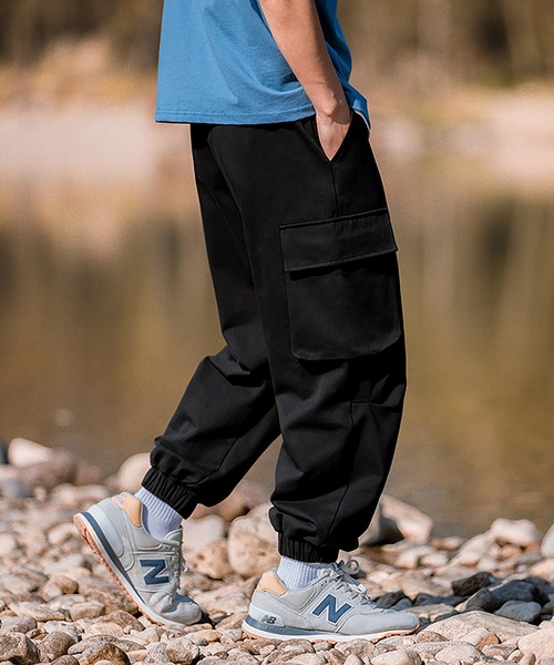 HOOK-アメカジサイドビッグポケット裾絞りカーゴパンツ