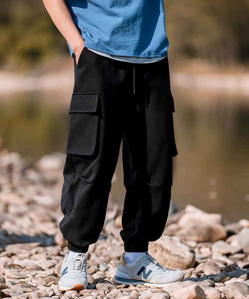 HOOK-アメカジサイドビッグポケット裾絞りカーゴパンツ