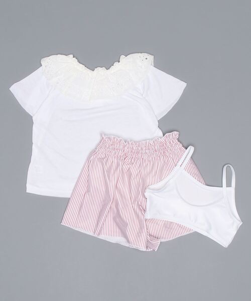 BENETTON (UNITED COLORS OF BENETTON)（ベネトンユナイテッドカラーズオブベネトン）の「【BENETTON:ベネトン】キッズカバーアップ付水着３点セット（水着・キッズ・ホワイト/ミント・120/140）」の3枚目の写真