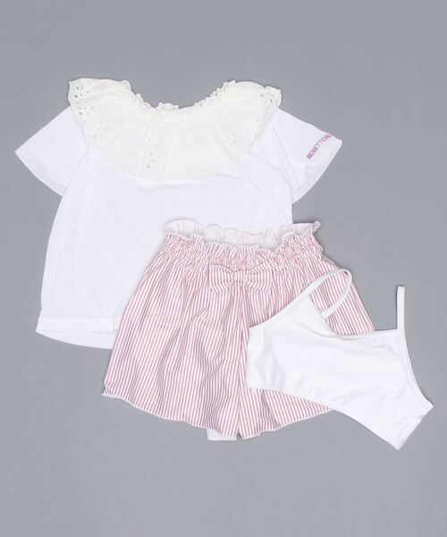 BENETTON (UNITED COLORS OF BENETTON)（ベネトンユナイテッドカラーズオブベネトン）の「【BENETTON:ベネトン】キッズカバーアップ付水着３点セット（水着・キッズ・ホワイト/ミント・120/140）」の15枚目の写真