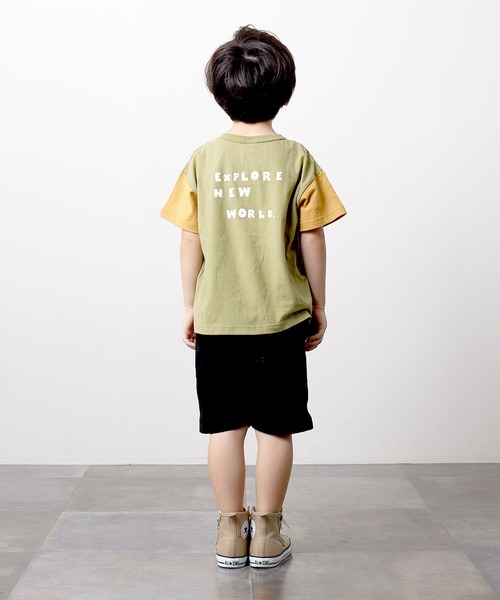 DILASH（ディラッシュ）の「袖バイカラーイラスト半袖Tシャツ（Tシャツ/カットソー・キッズ・グレー/カーキ・140/130/120/100/90/80/110）」の5枚目の写真
