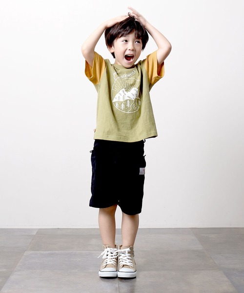 DILASH（ディラッシュ）の「袖バイカラーイラスト半袖Tシャツ（Tシャツ/カットソー・キッズ・グレー/カーキ・140/130/120/100/90/80/110）」の6枚目の写真