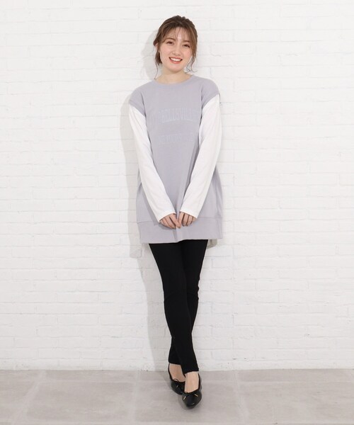 SHOO・LA・RUE（シューラルー）の「◆レイヤード風裏毛ベストプルオーバー（Tシャツ/カットソー・レディース・ブラック系4/ベージュ系その他7/サックスブルー系4・02/03/04）」の9枚目の写真