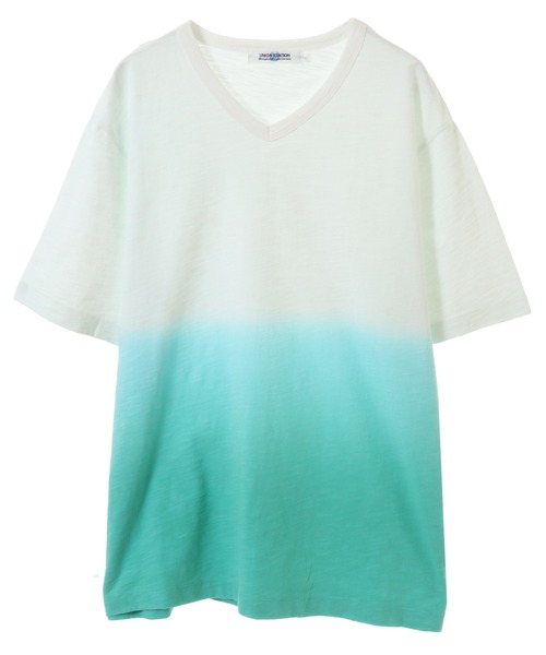 UNION STATION（ユニオンステーション）の「20/-スラブ天竺段染めＴシャツ（Tシャツ/カットソー・メンズ・グリーン/ブルー・M/L/LL）」の7枚目の写真