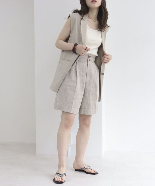 fredy emue(フレディエミュ)の「テーラードジレベスト(ベスト・レディース・ネイビー/ベージュ・38)」の8枚目の写真