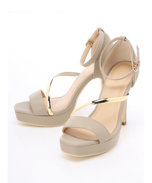 LIPSERVICE（リップサービス）の「アシメラインメタルサンダル（パンプス・レディース・ブラック/ベージュ・S/M/L）」の7枚目の写真