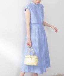 N.（N. Natural Beauty Basic） | ◆バンドカラーストライプワンピース(ワンピース)