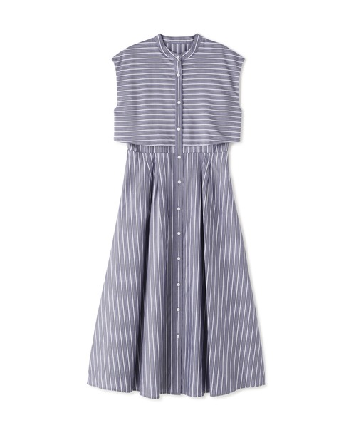 N.(N. Natural Beauty Basic)(エヌエヌナチュラルビューティーベーシック)の「【WEB限定】◆バンドカラーストライプワンピース(ワンピース・レディース・ネイビー/ブルー・MEDIUM)」の5枚目の写真