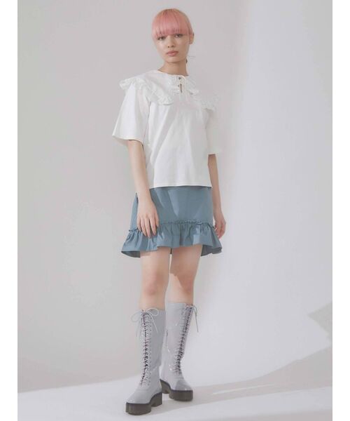 merry jenny（メリージェニー）の「レースbigフリルカラーtops（Tシャツ/カットソー・レディース・オフホワイト/グレー/ブラック・FREE）」の16枚目の写真